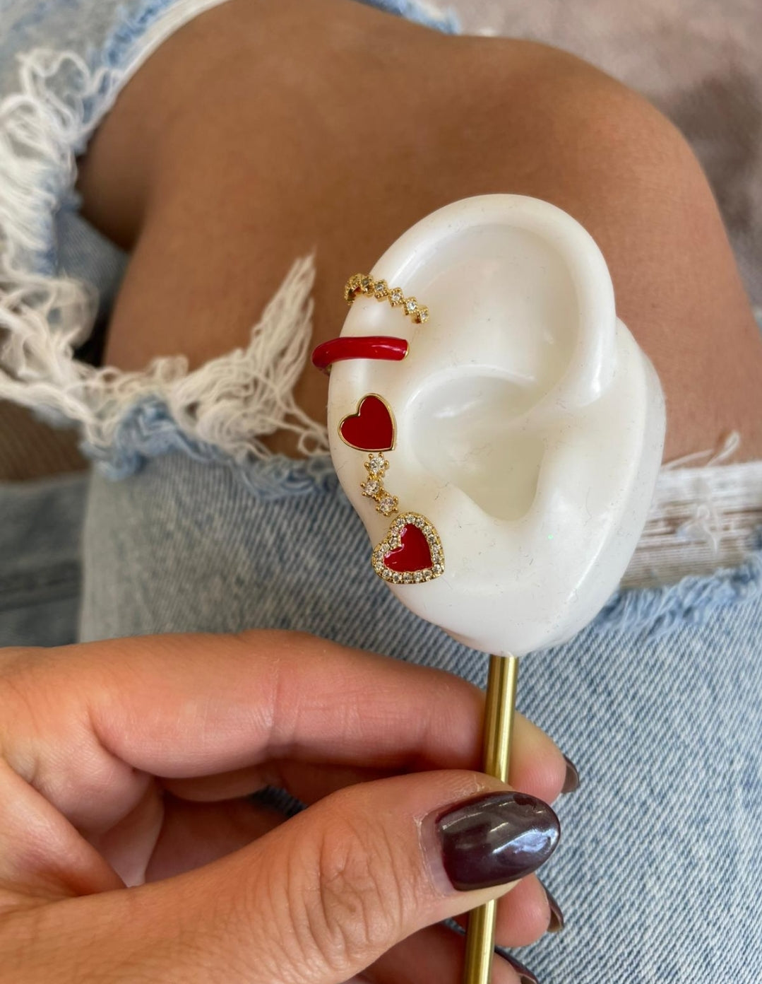 Heart mini crystal earrings