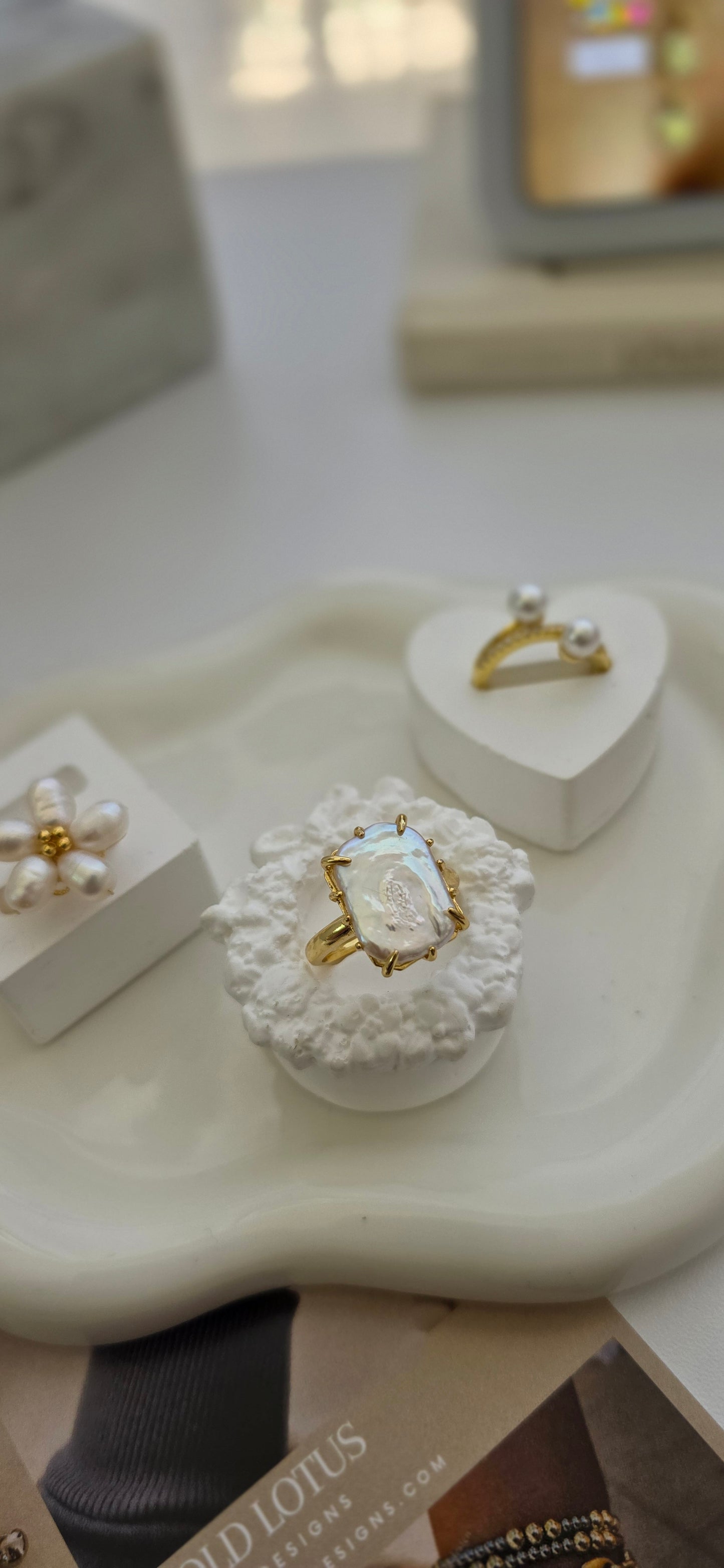 Calliope pearl statement ring