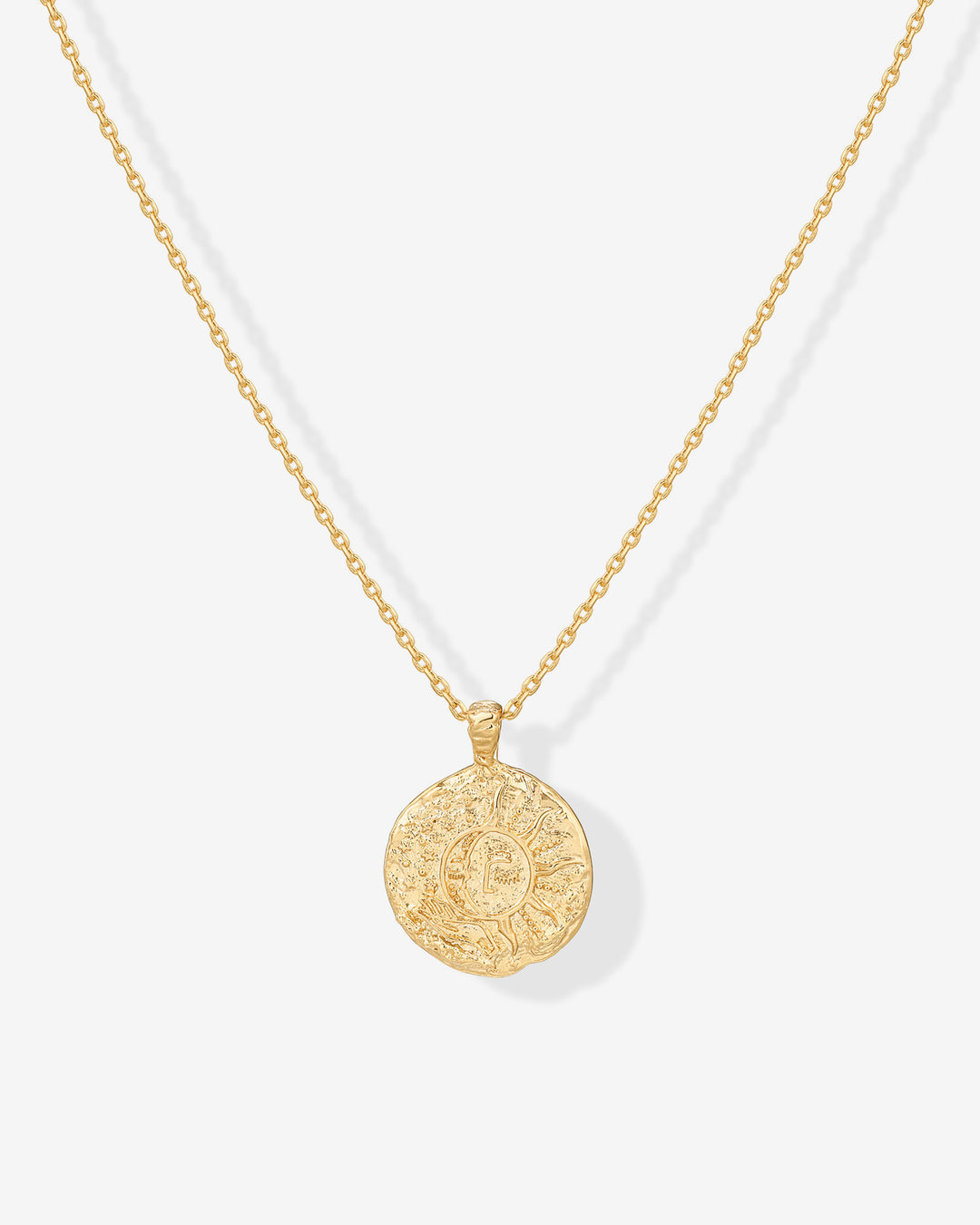 Sun and moon medallion necklace