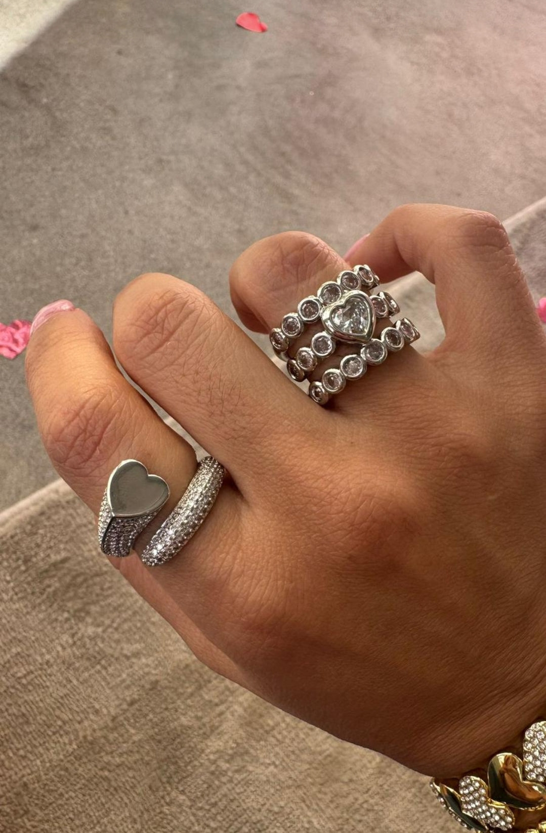 Luxury Diamond heart ring