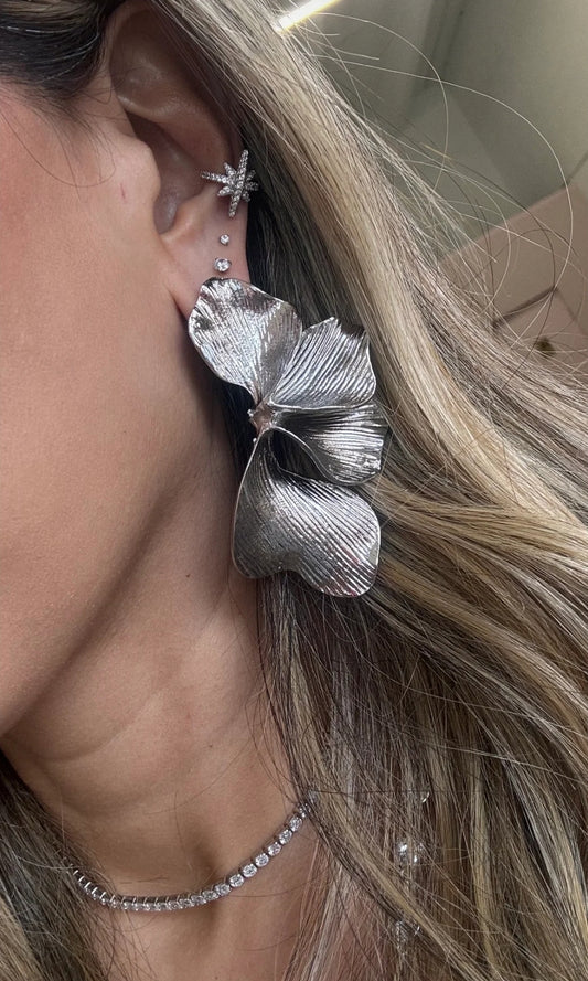 Half bloom flower earrings