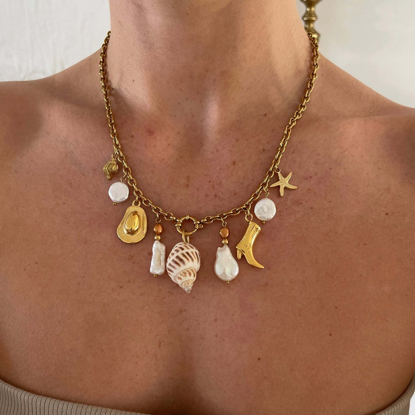 Ophelia shell and pearl necklace