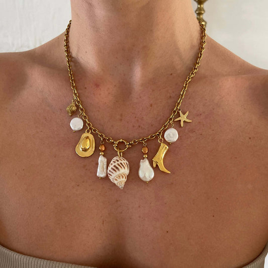 Ophelia shell and pearl necklace