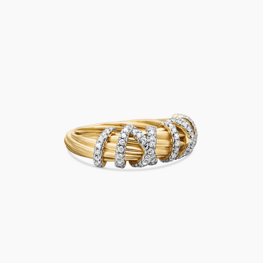 Rope crystal ring