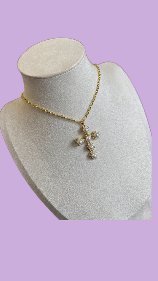 Pearl cross necklace