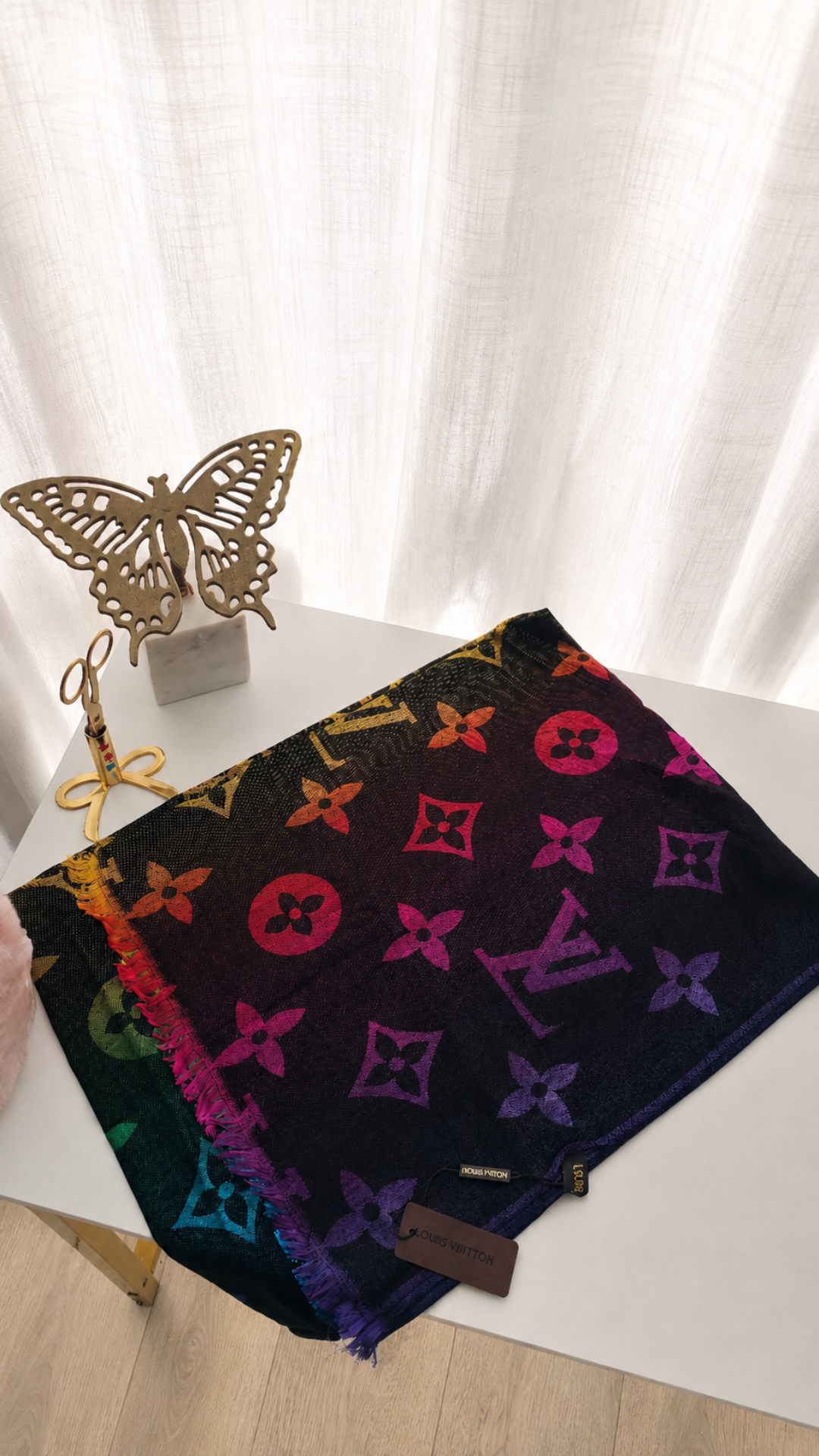 Rainbow silk scarf