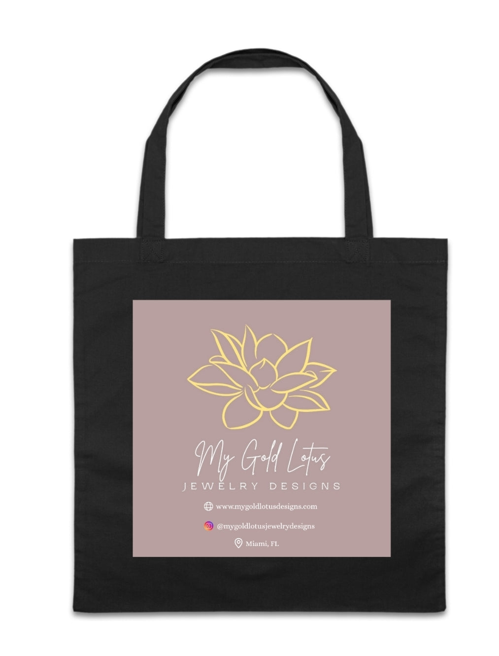 My Gold Lotus Design Tote Bag