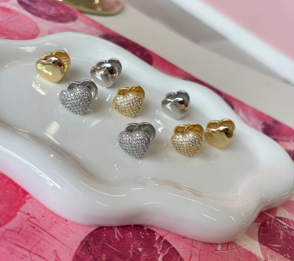 Heart crystal zirconium earrings