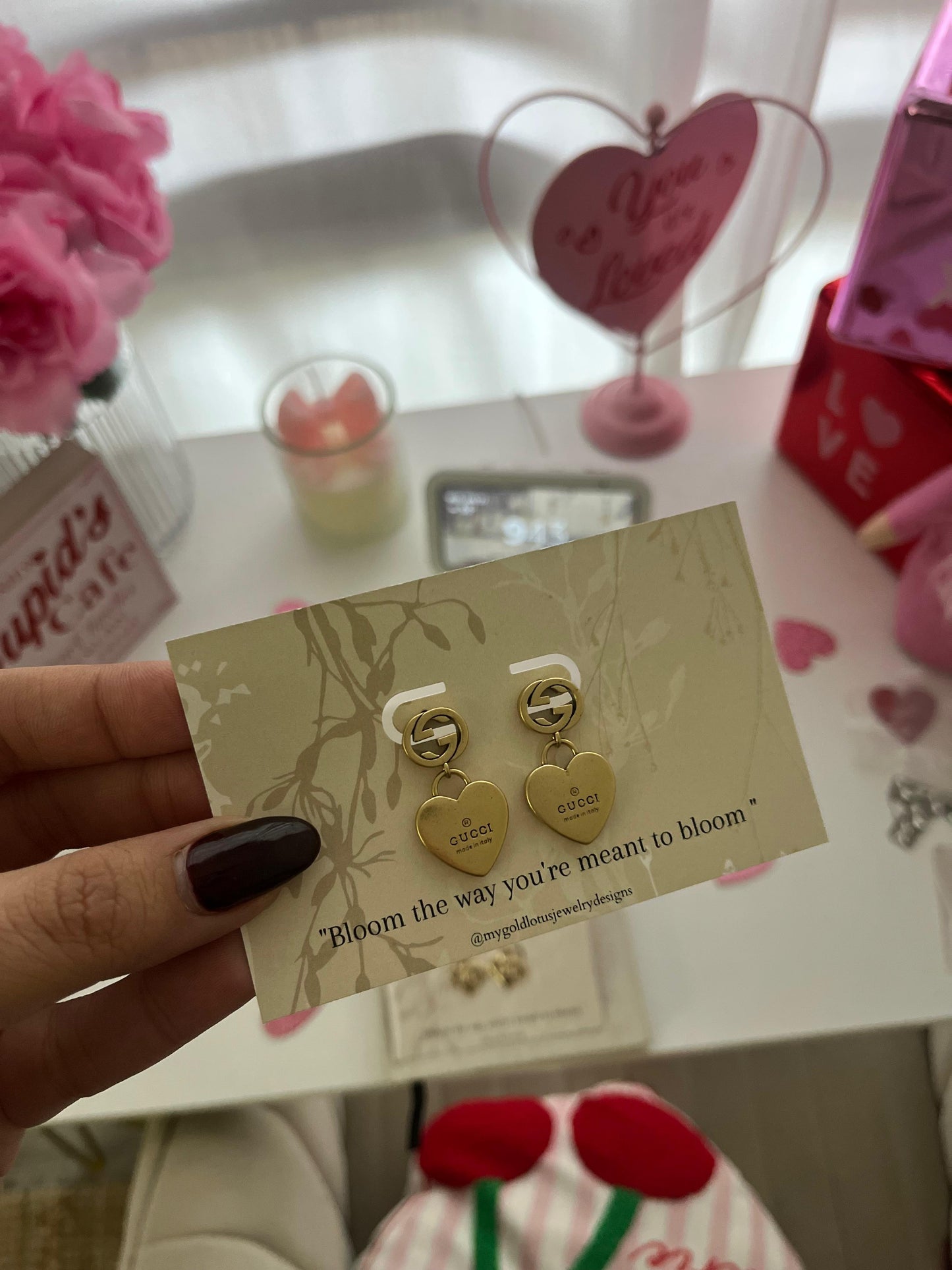 Guzzi heart enblem earrings