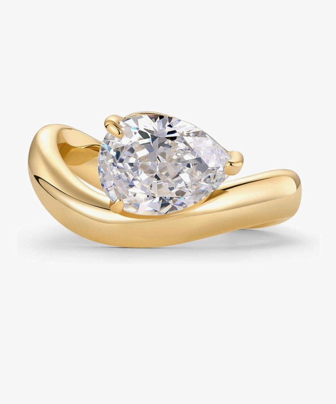 Elegant tear drop ring
