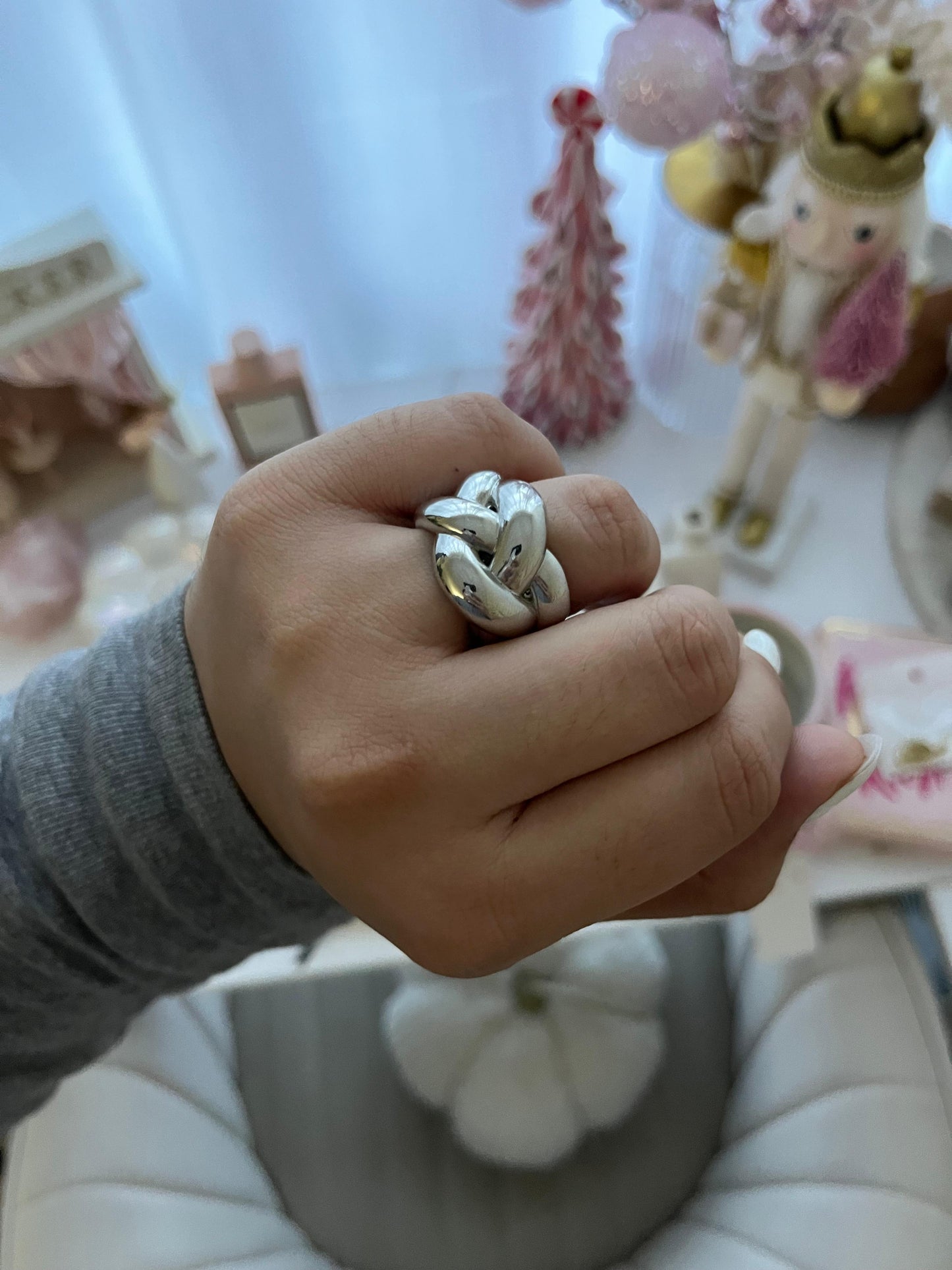 Braided statement ring