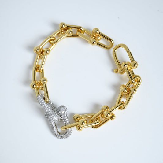 Luxury hardware crystal bracelet
