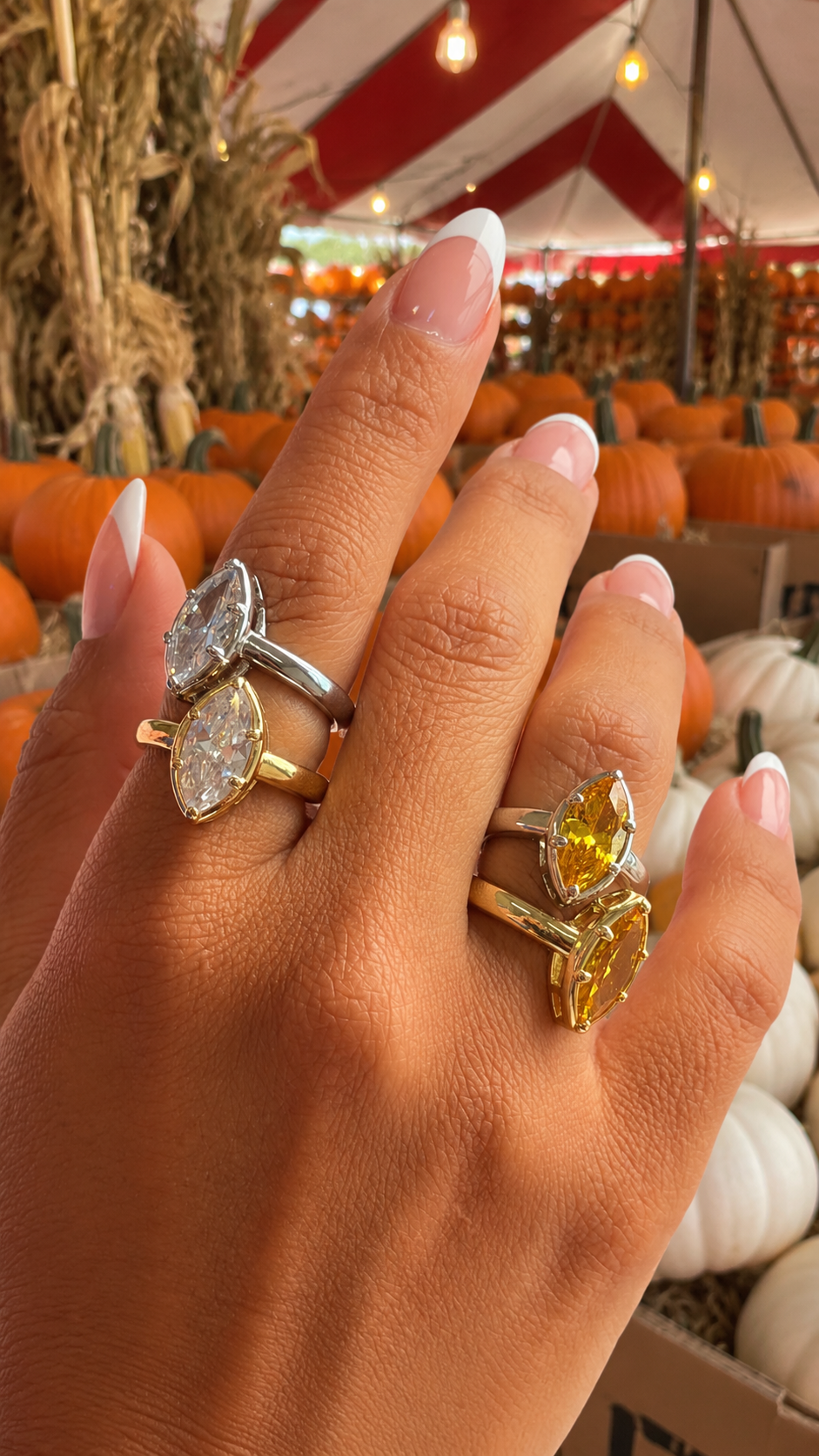 Radiant marquise ring