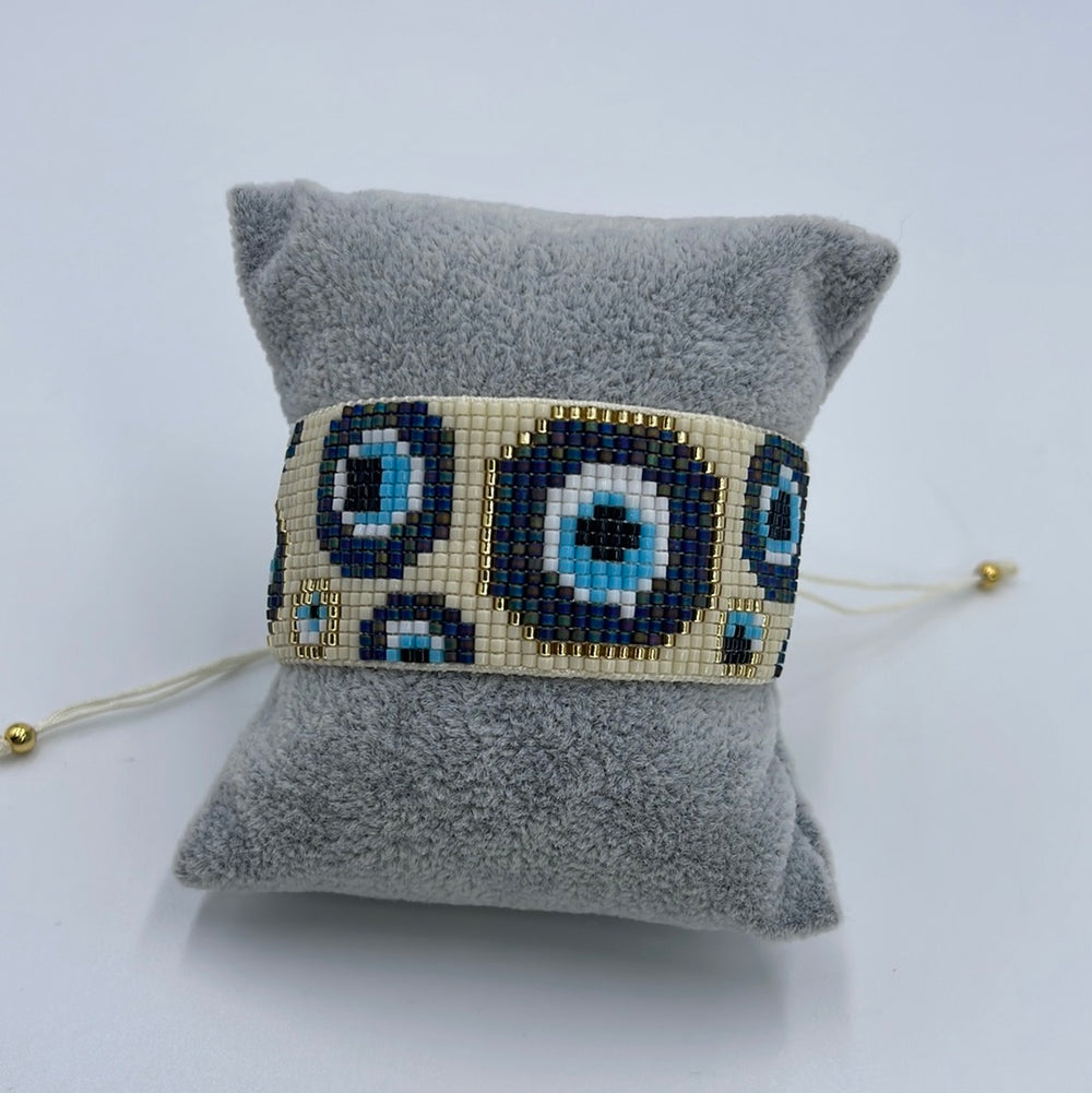 Evil eye statement bracelet